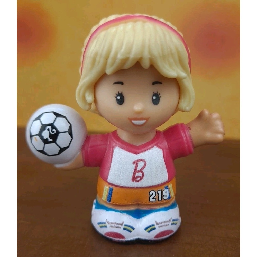 Fisher Price Little People GIRL BARBIE Blonde Soccer Player
